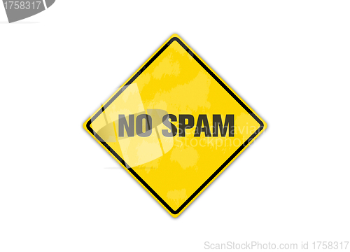 Image of yellow spam sign