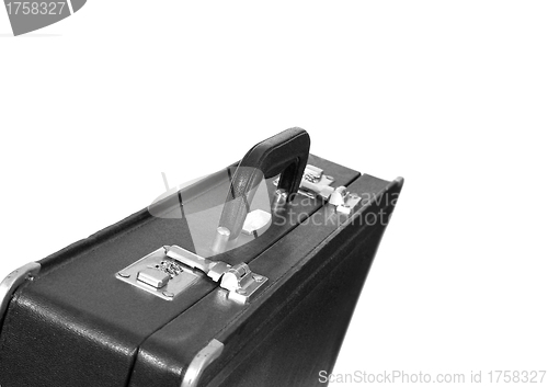 Image of Black business briefcase isolated on white background.