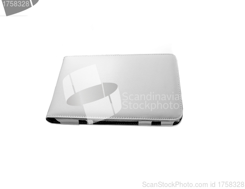 Image of Isolated white slim wallet on a white background.