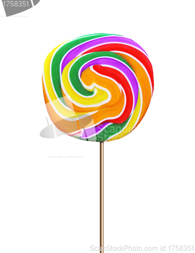 Image of Colorful spiral lollipop isolated on white background