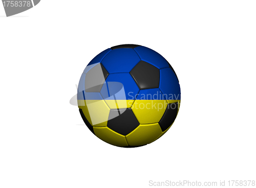 Image of Football (soccer ball) covered with the Ukraine flag