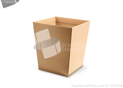 Image of Open carton box isolated on white background