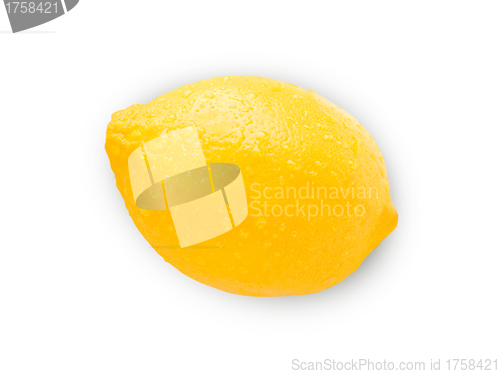 Image of Fresh ripe lemons. Isolated on white background