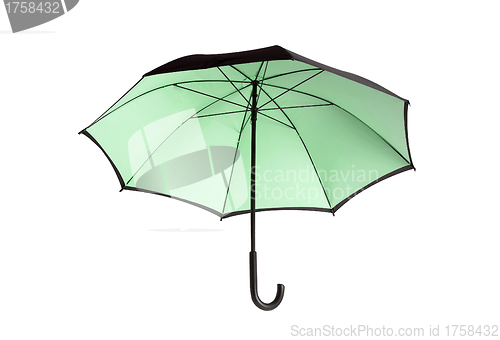 Image of Large green umbrella isolated on white background
