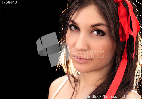 Image of close-up portrait of beautiful young girl