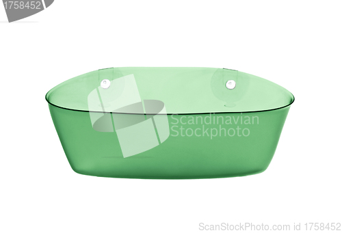 Image of green basin isolated over white