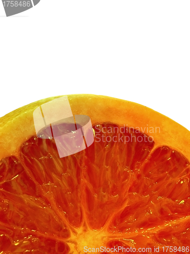 Image of Slice of grapefruit isolated on white background