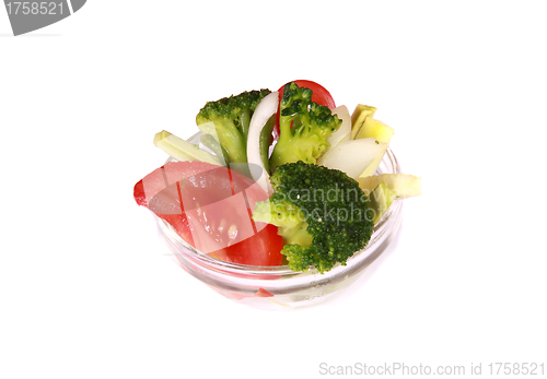 Image of vegetables in a small gass isolated