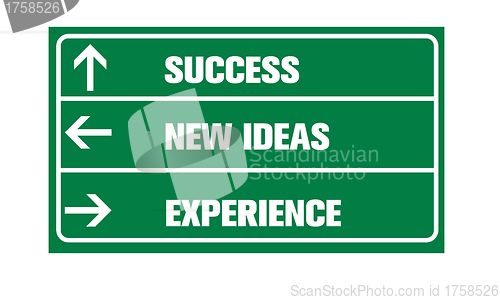 Image of Success ,new ideas, experience or road sign