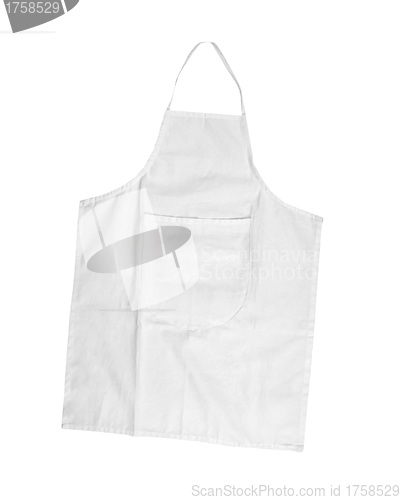 Image of white female apron with outsets isolated on white