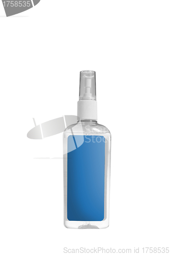 Image of white spray with blue handle