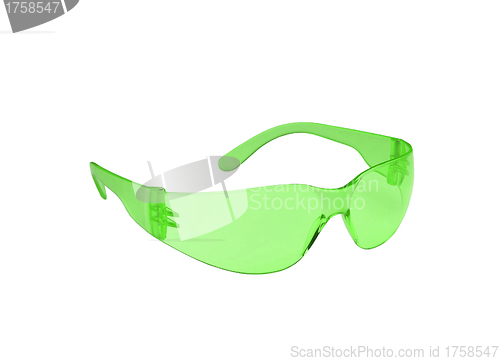 Image of Photo of green glasses isolated