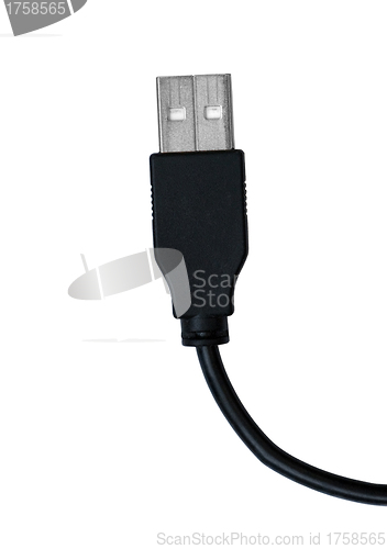 Image of tech cable with plug isolated on a white background.