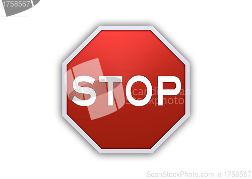 Image of Stop sign isolated on white