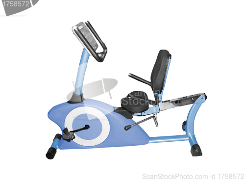 Image of exercise bike, isolated on a white background