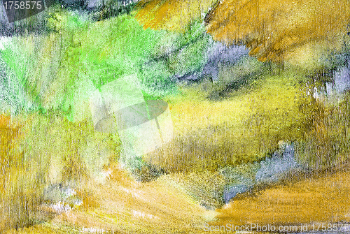 Image of oil glazes on painted canvas