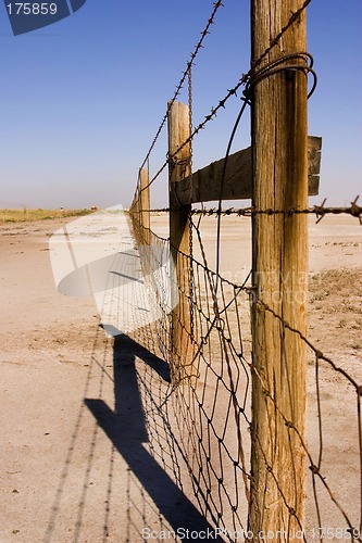 Image of Wire and Wooden Fence Under Clear Skies