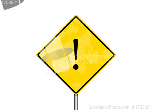 Image of yellow road sign isolate