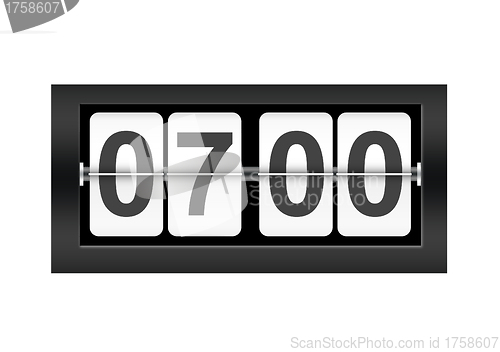 Image of Black-and-white watch - counter isolated on white background