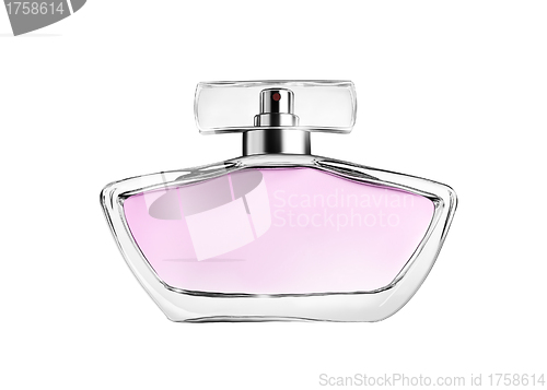 Image of close-up bottle of perfume isolated on white