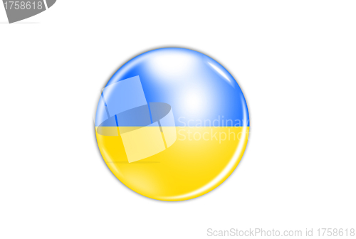 Image of icon with flag of Ukraine isolated on white background