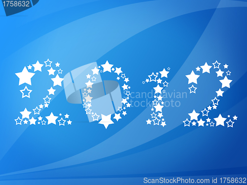 Image of Happy new year 2012 message over blue background