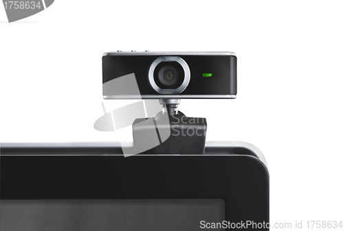 Image of Web camera on laptop staring at you