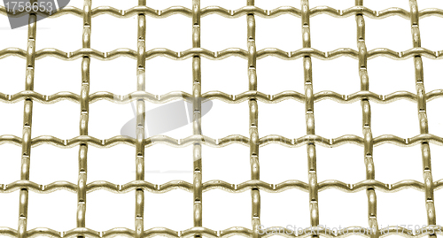 Image of metallic net with white background