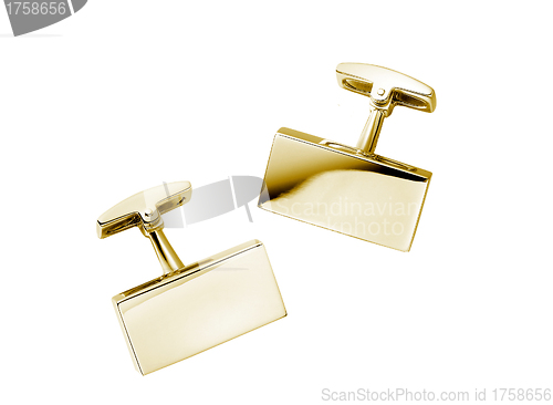 Image of a pair of stainless steel cufflinks on white