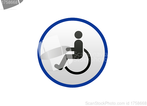 Image of Blue Disabled sign on white background, Illustration