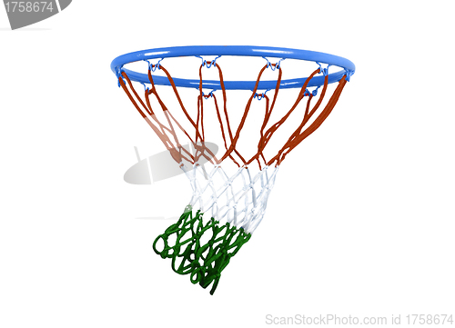 Image of basketball hoop isolated on white.