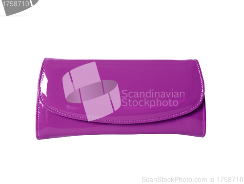Image of Purple leather wallet isolated on white background
