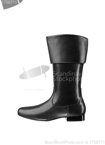 Image of Black rubber boots isolated on white