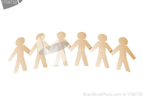 Image of teamwork, paper people