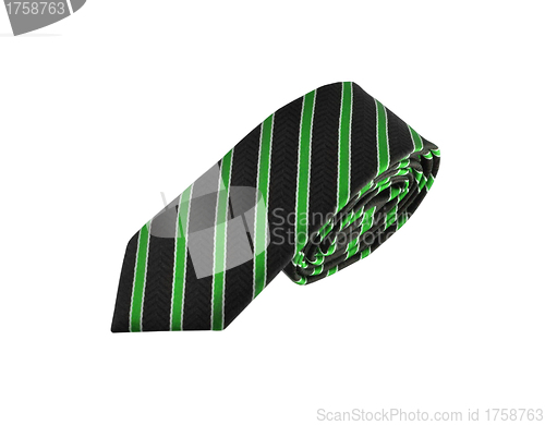 Image of Fashionable striped necktie on a white background