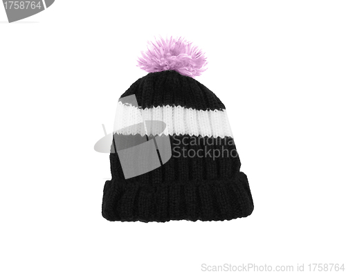 Image of black woolen winter hat