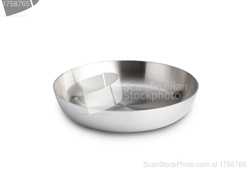 Image of Bowl from stainless steel on white background