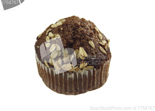 Image of chocolate muffin isolated on white background