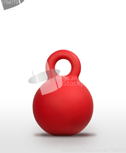 Image of Red dumbbell Weights on white background