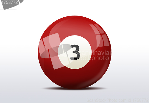 Image of Number three billiard ball