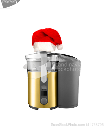 Image of an electric Christmas blender on a white background