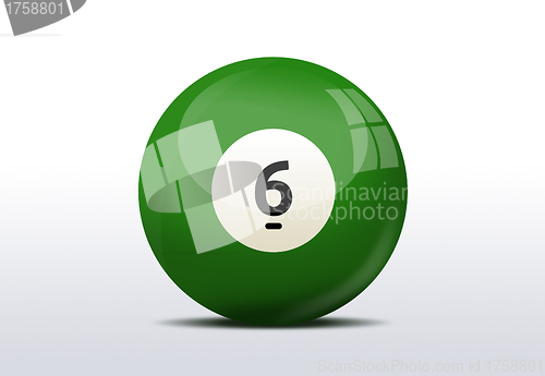Image of Number six billiard ball