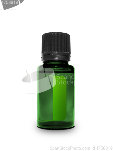 Image of Single small bottle with drug isolated over white background