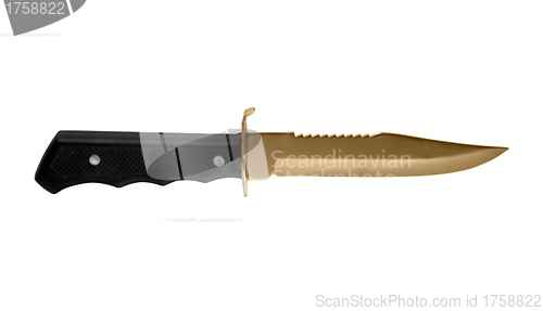 Image of hunter combat hand made knife isolated