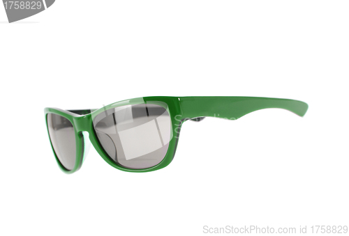 Image of Green sunglases isolated on white