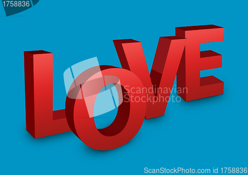 Image of Love Text on blue background