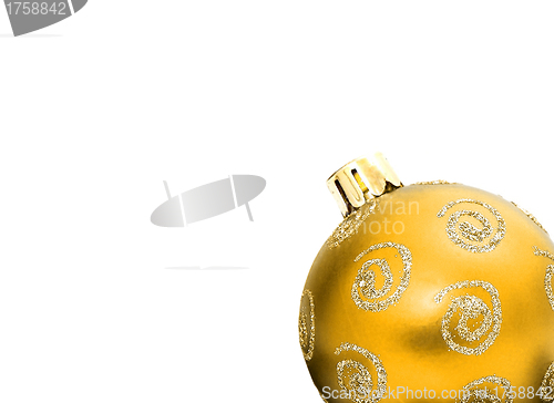 Image of yellow christmas ball isolated on white background