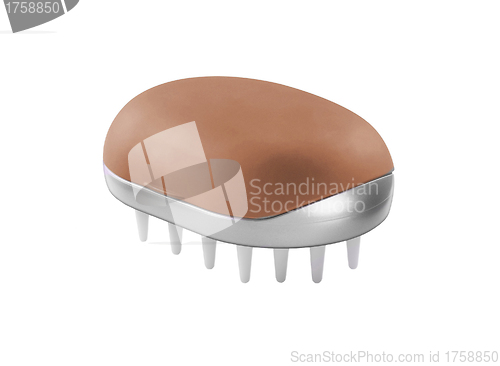 Image of massage brush on the white background