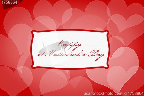 Image of Valentine's day background with hearts, sample text