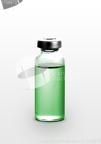 Image of Single small bottle with drug isolated over white background